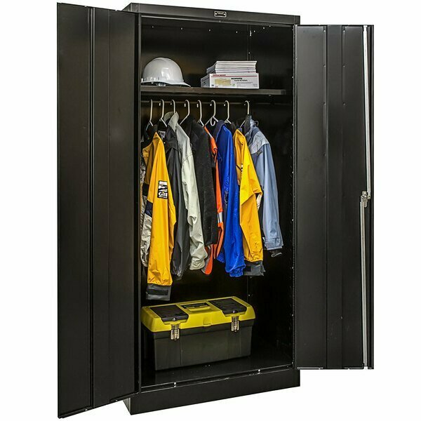 Hallowell 48'' x 18'' x 72'' Black Wardrobe Cabinet with Solid Doors - Unassembled 445W18ME 434445W18ME